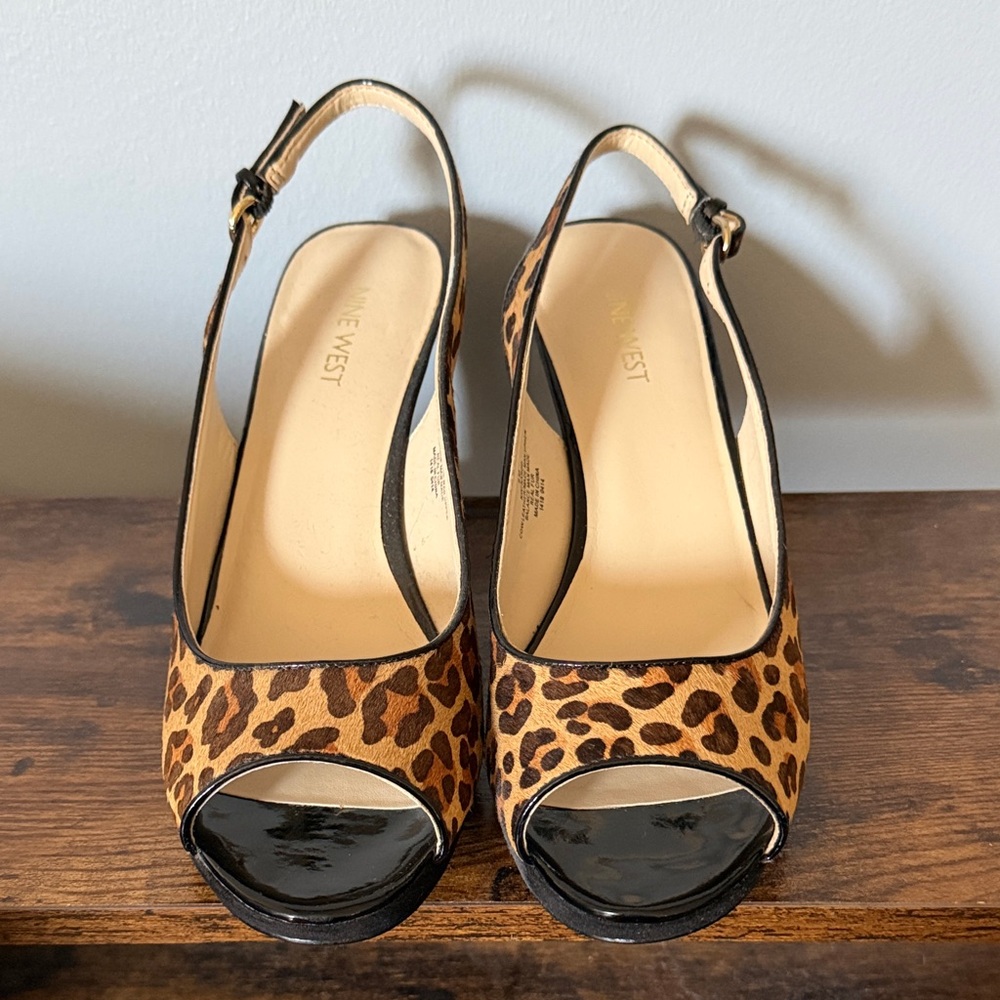 Nine West Animal Print Slingback Heels